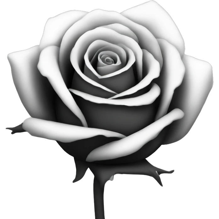 Black and white rose emoji