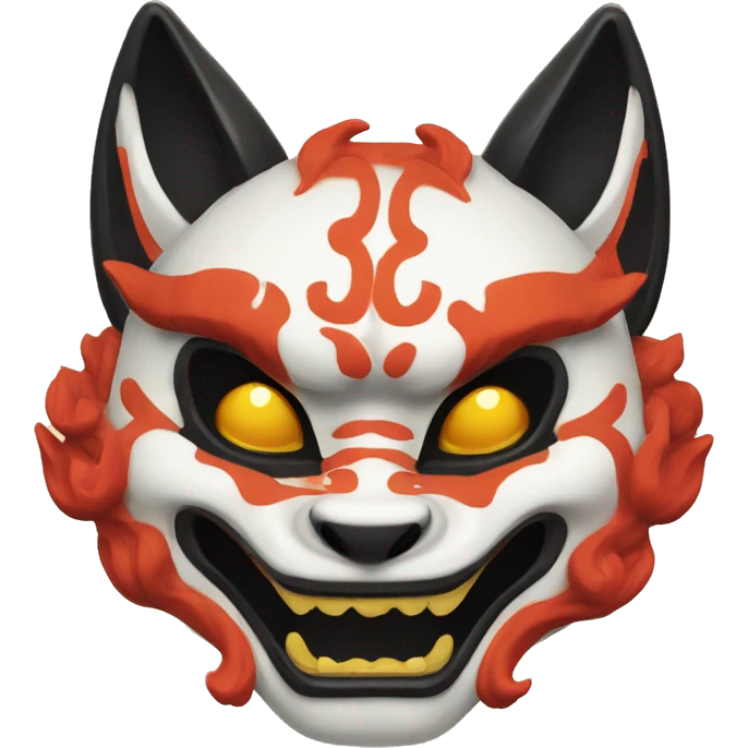 oni kitsune japanese mask emoji