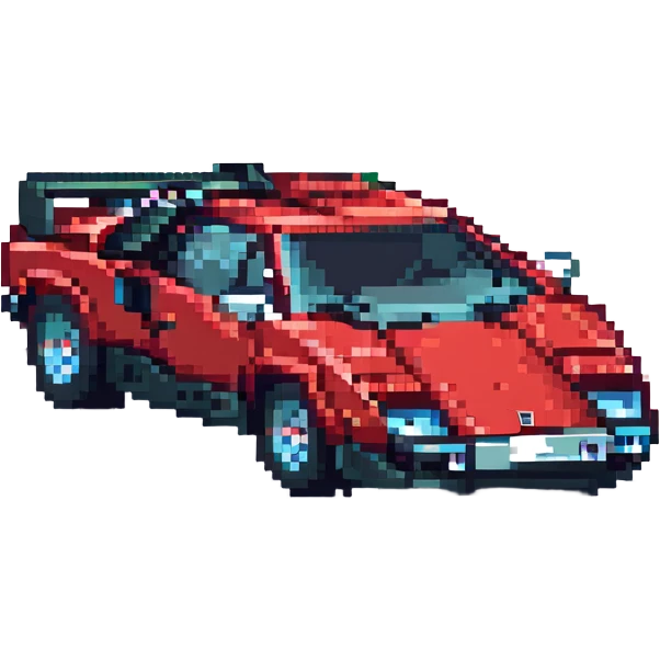 красная Lamborghini Countach, no background emoji