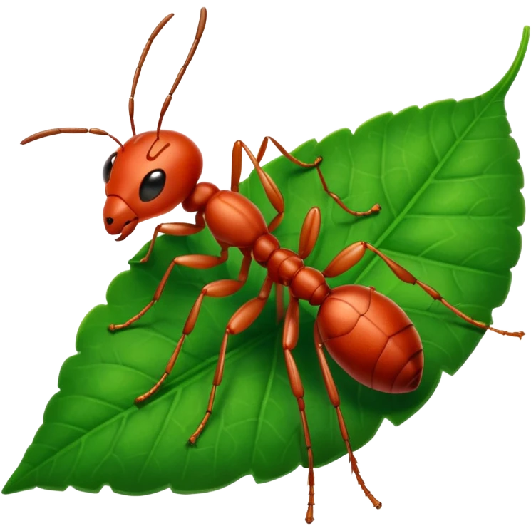 a red ant on leaf emoji