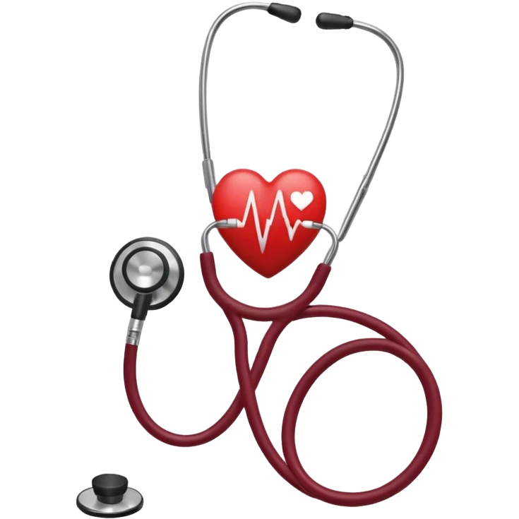 Stethoscope heart with heartbeat Burgundy emoji