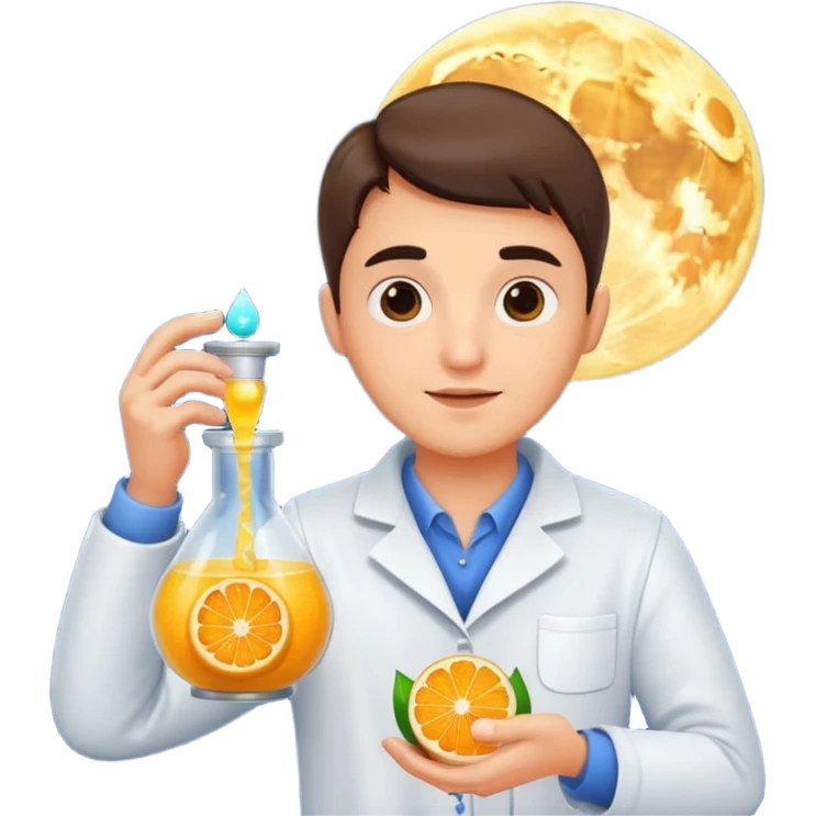 potion maker character squeezing moon like citrus into vial emoji