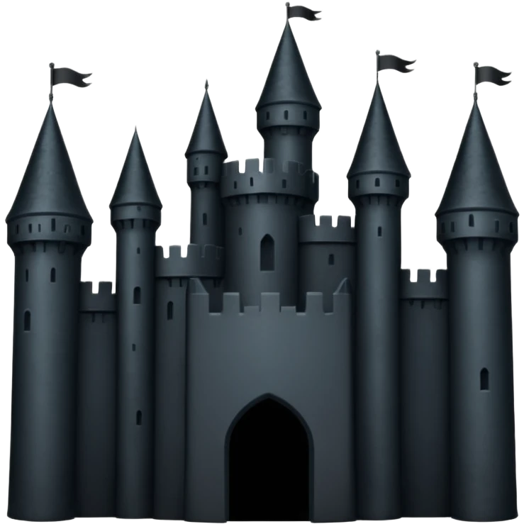 iOS emoji, minimal dark fantasy, black castle silhouette, flat emoji