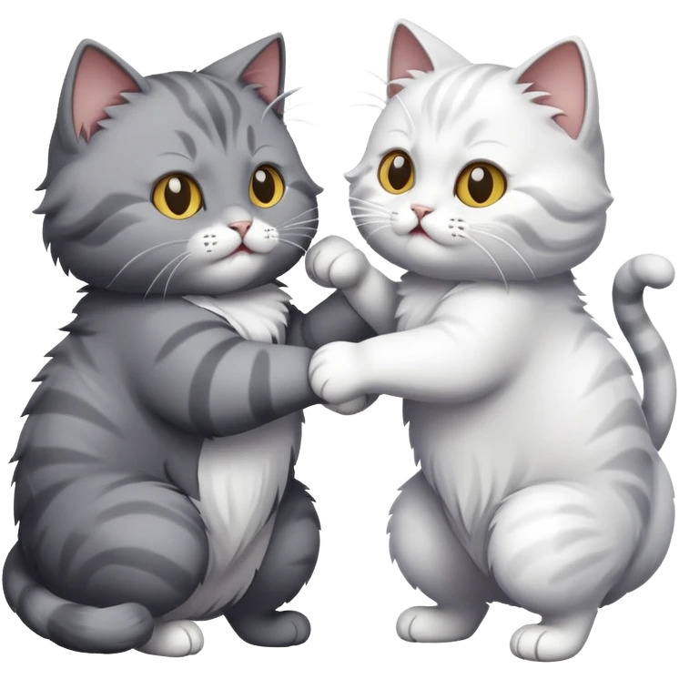 Two cats fighting emoji