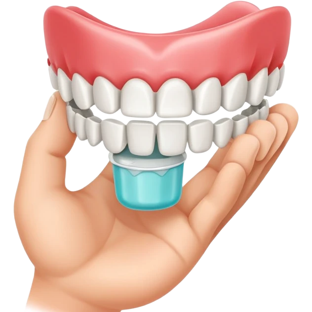 Dentures in palm of hand emoji