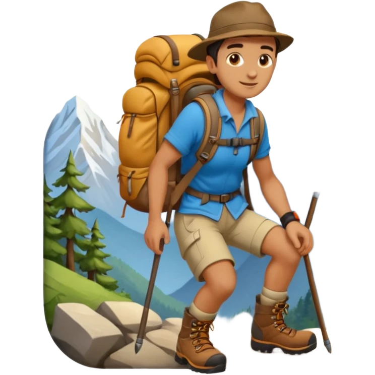 backpacked mountain wanderer emoji