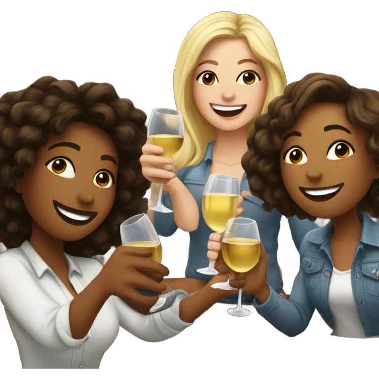 White Girls having fun in a bar White drinking wine emoji