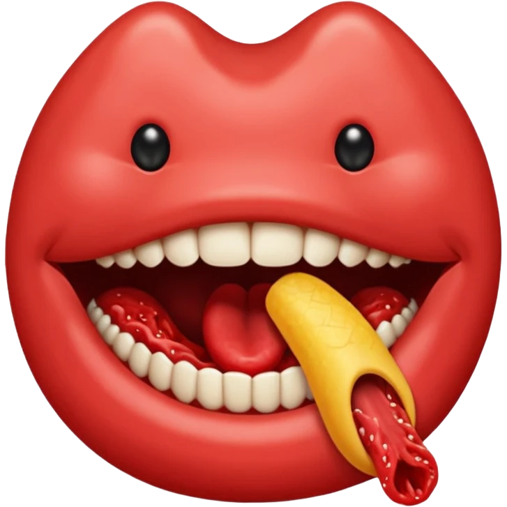 сделай картинки где один рот ест а другой рот не ест и перечеркнут это нужно чтобы обозначить съедобное несъедобное  emoji