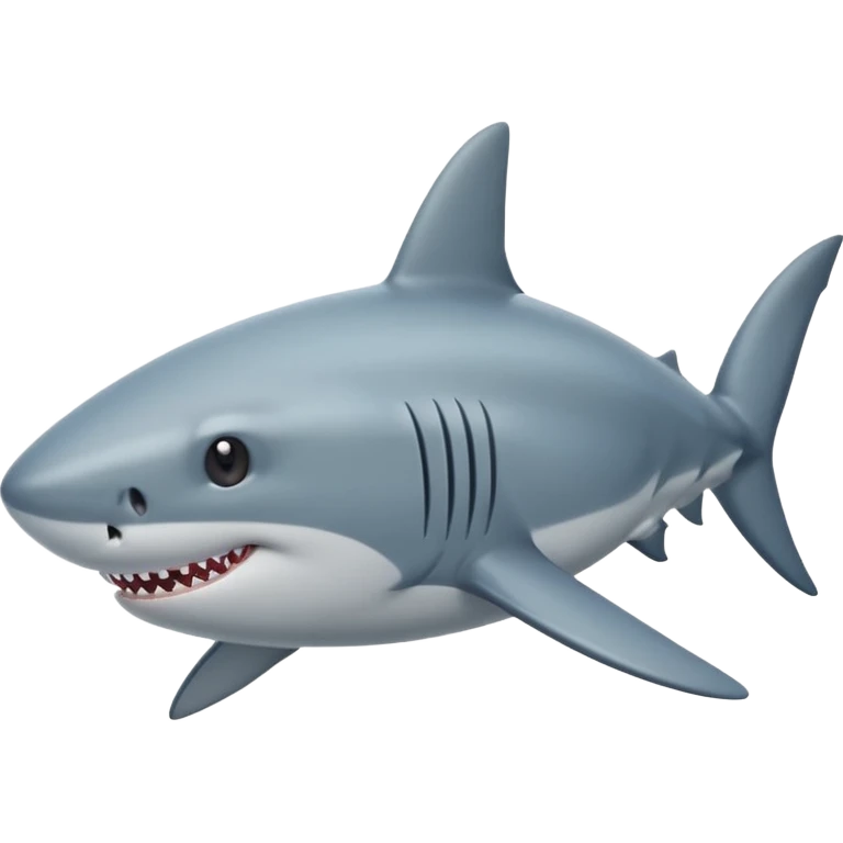 side view of shark body with a cat face emoji