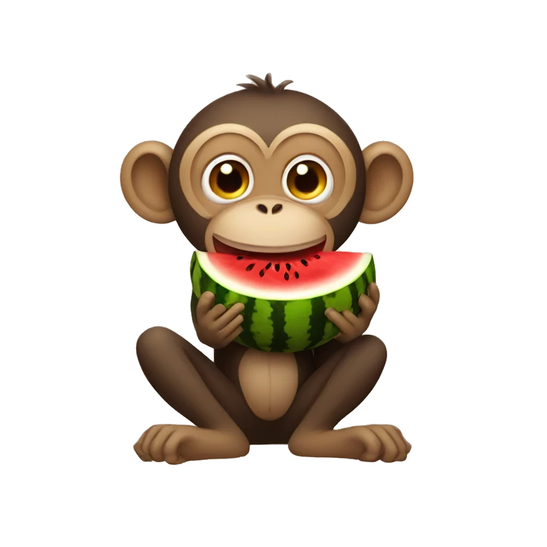 Monkey eating watermelon  emoji