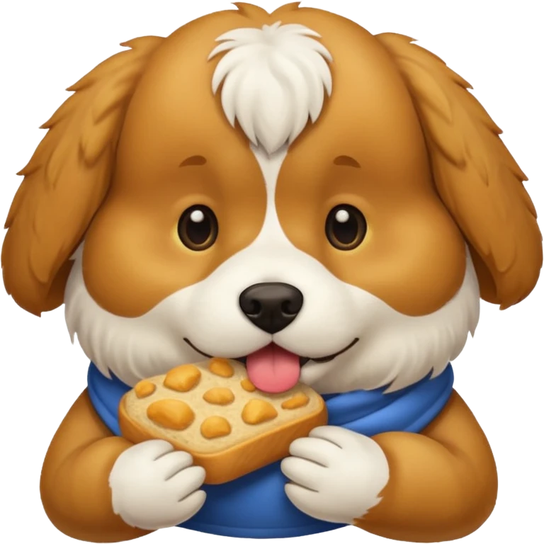 Perro comiendo pan emoji