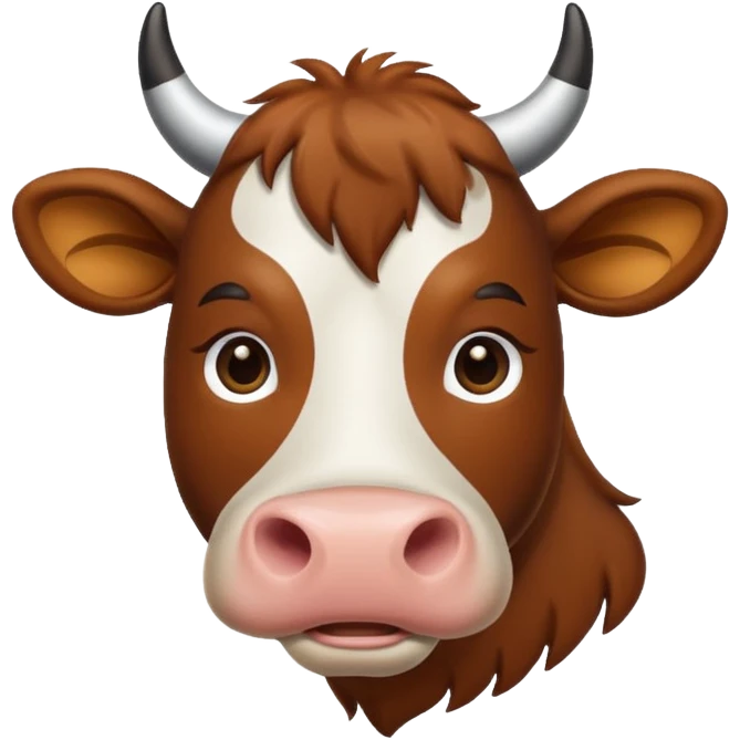 Cow with brown hair  emoji