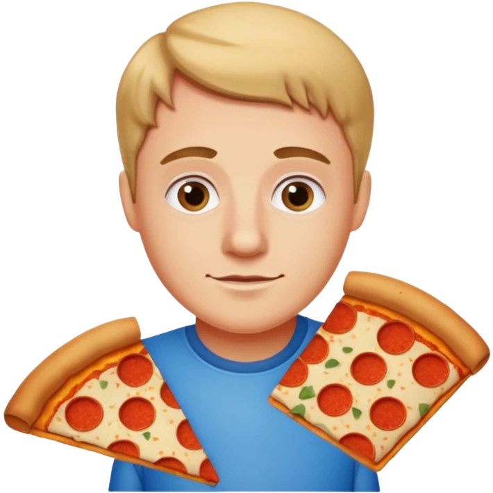 Kevin with pizza emoji