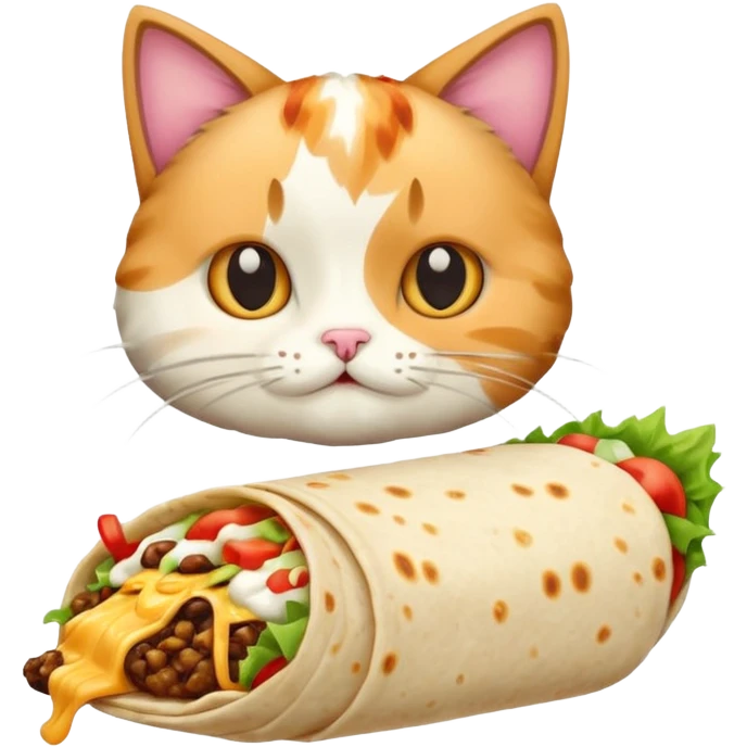 cat eating a burrito emoji