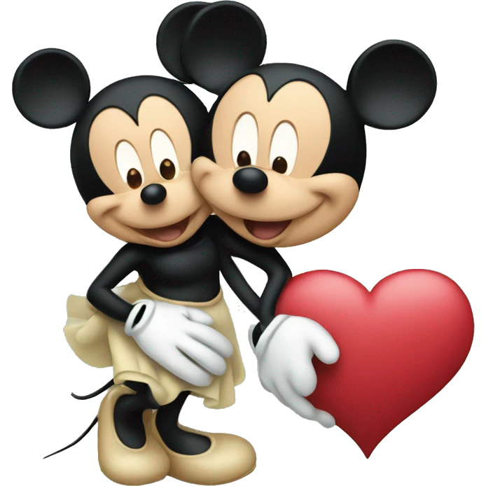 Mickey Mouse and Minnie Mouse in love  emoji