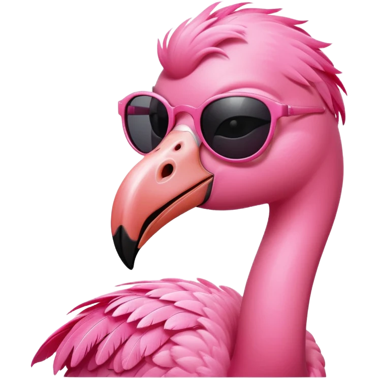flamingo with sunglasses winking emoji