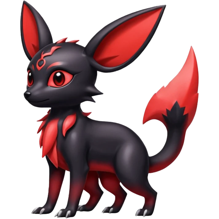  Shiny red Umbreon-Salandit-Jolteon-fusion emoji