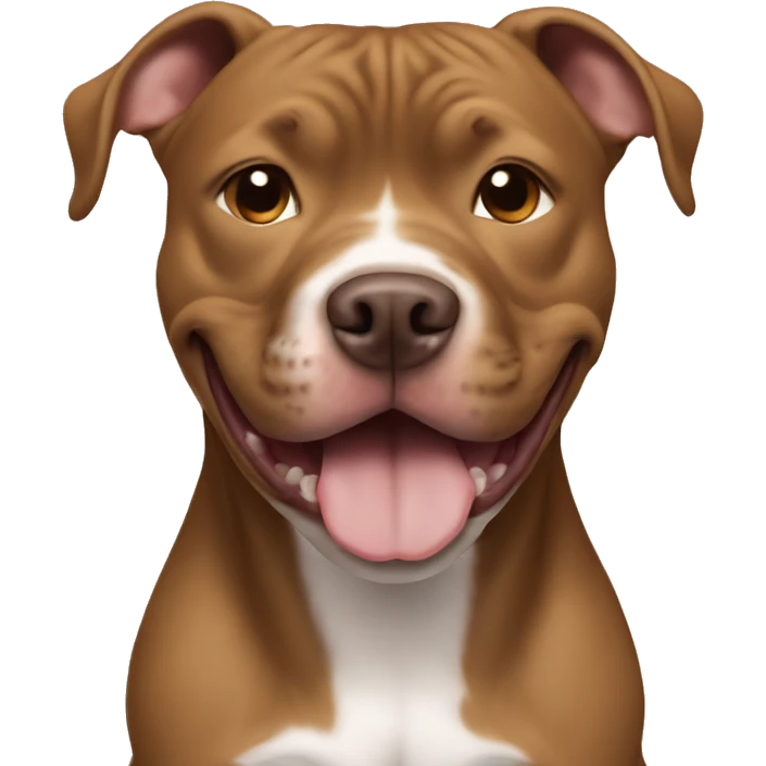 Light brown Pitbull with all brown hair smiling emoji
