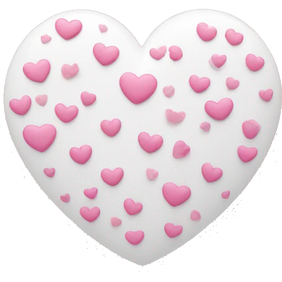 White heart with little pink hearts around emoji