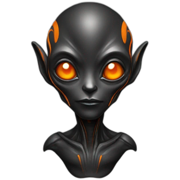 alien black with orange details emoji