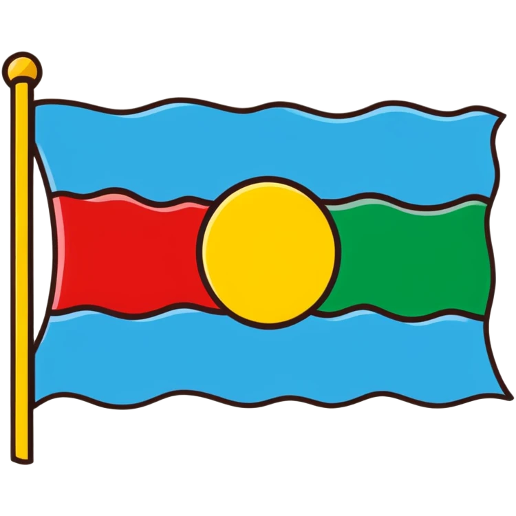 Kurdish flag with sun symbol emoji