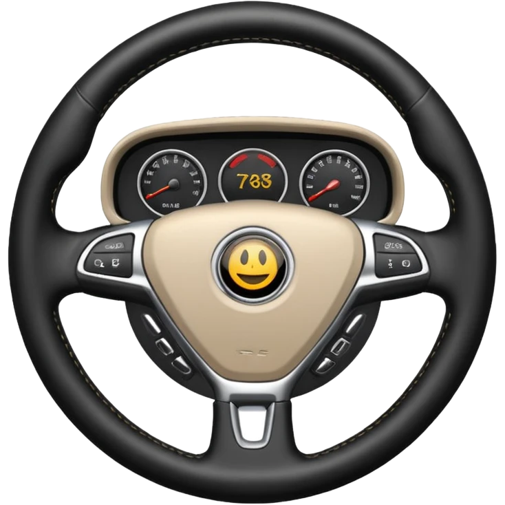 car with just a steering wheel  emoji