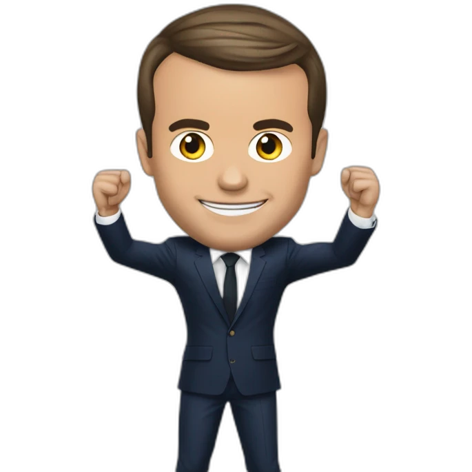 Emmanuel Macron qui tapes Cristiano Ronaldo emoji