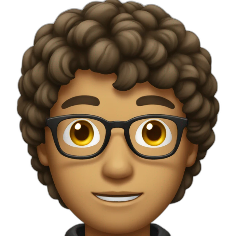 jeune homme lunettes cheveux noirs emoji