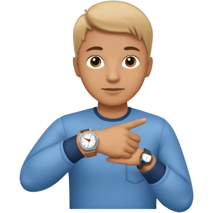 This emoji 👈 but with a sleeve and a watch emoji