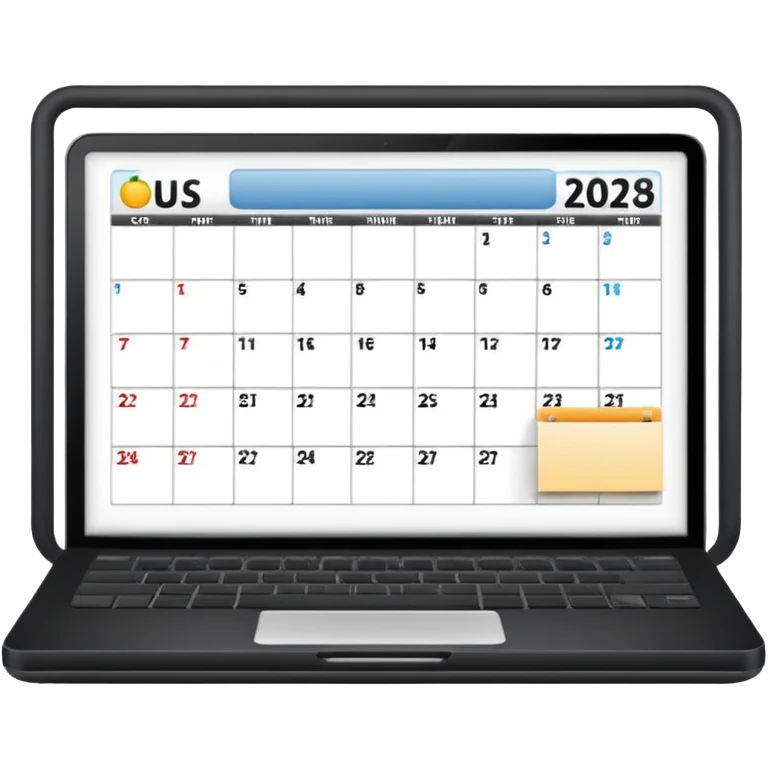 calendar page with a laptop inside emoji
