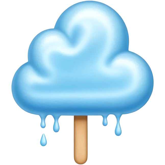 Blue glossy cotton candy cloud with shimmering sugar coating and lustrous shine emoji