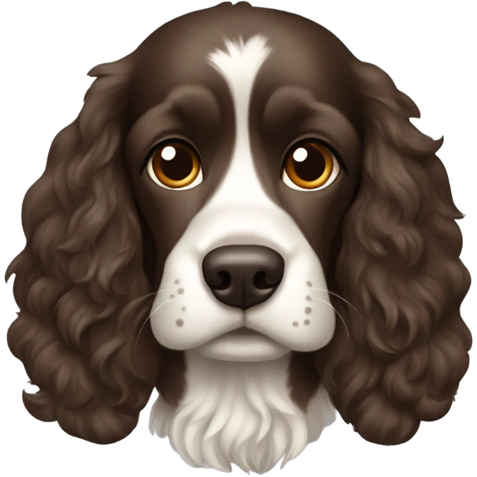 A solid dark brown cocker spaniel with a little mohawk emoji