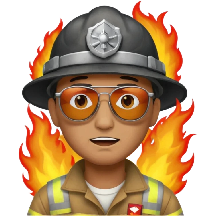 Tam ölecekken ateşten kurtulan adam emoji