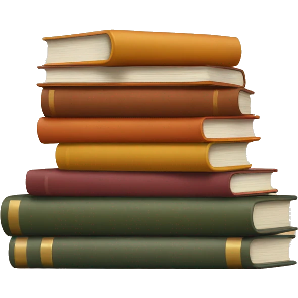 Stack of books in autumnal tones emoji