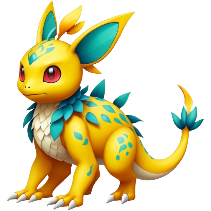 exotic fantasy-creature-Fakémon-Pokémon, full body, with random markings emoji