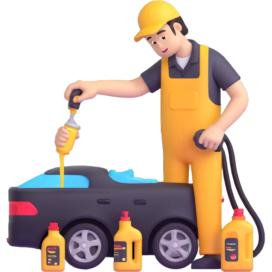 mechanic changing car oil emoji