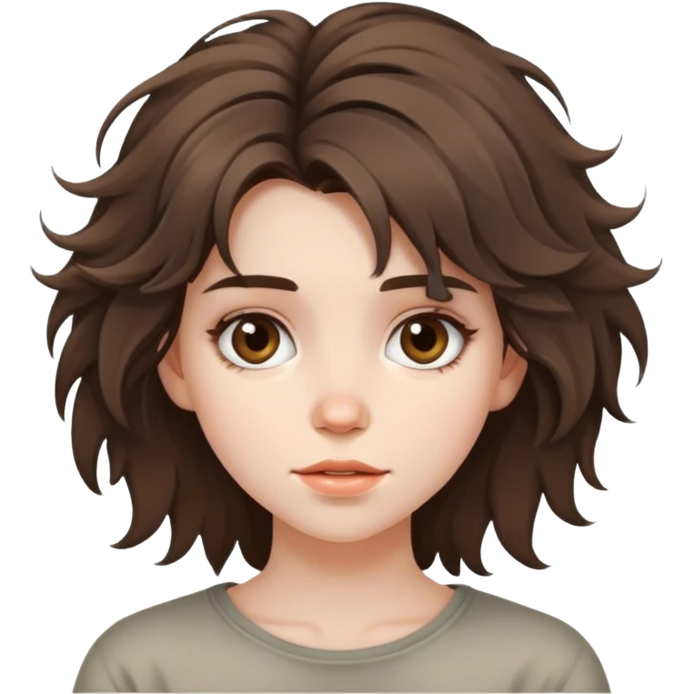 beautiful pale brunette girl sleeping￼ with messy hair emoji
