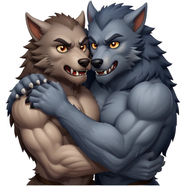 Ware wolves hugging  emoji