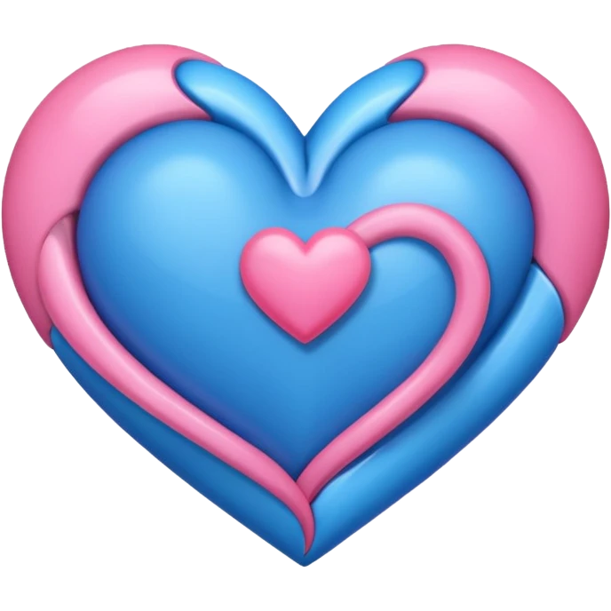 A blue heart and pink heart mixed together  emoji
