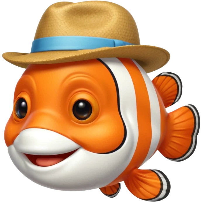Clownfish with a fedora, smiling emoji