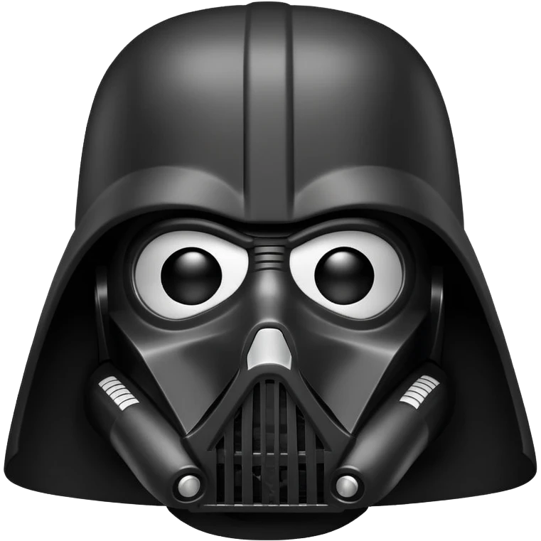 Oreo cookie as Darth Vader with black helmet, breathing mask and cape emoji