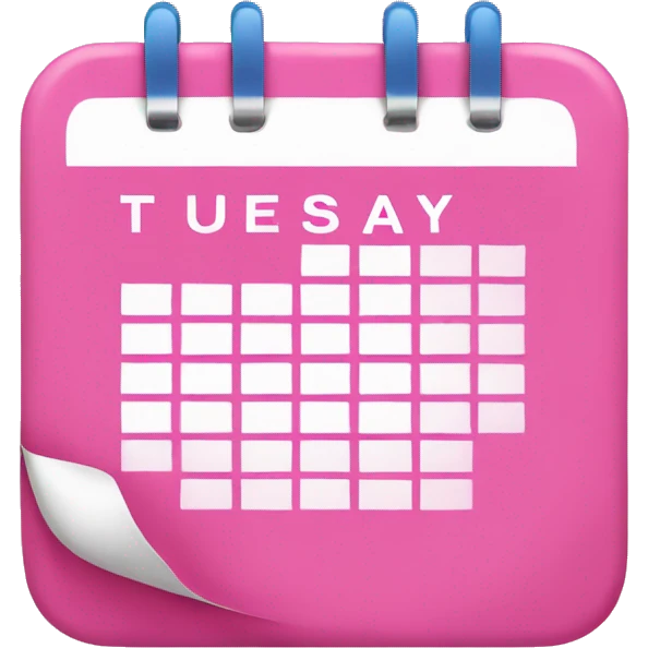 pink calendar that says tuesday  emoji