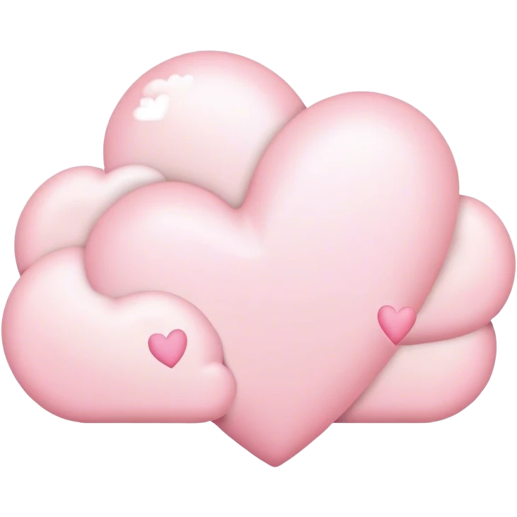 Cloud around pastel pink hearts emoji
