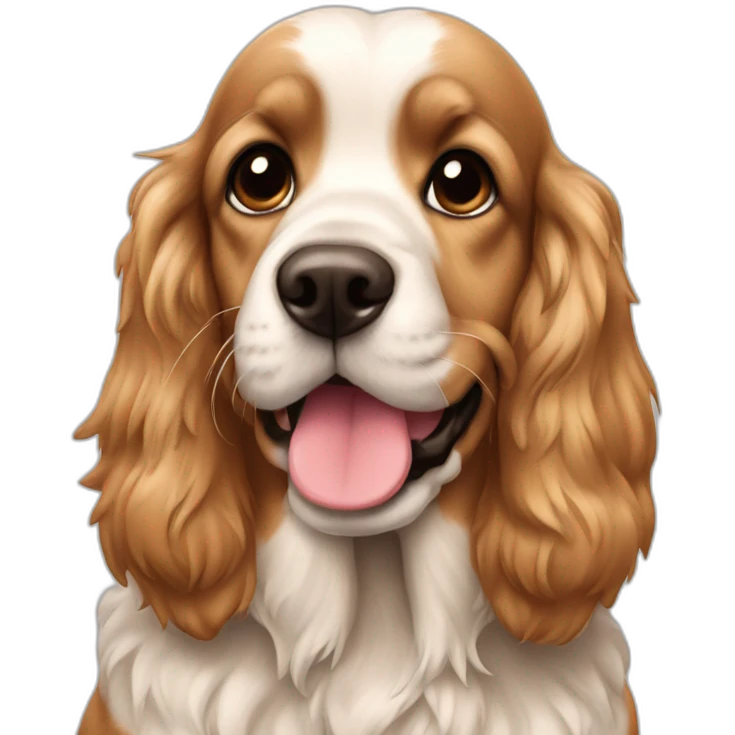 cocker avec des coeurs emoji