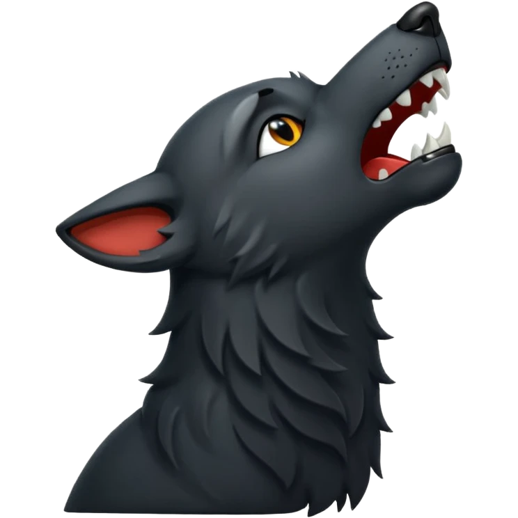 Black wolf howling emoji