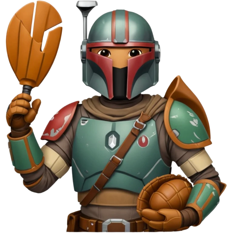 Mandalorian with a Catcher's mitt emoji