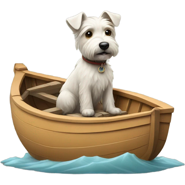Terrier in boat emoji