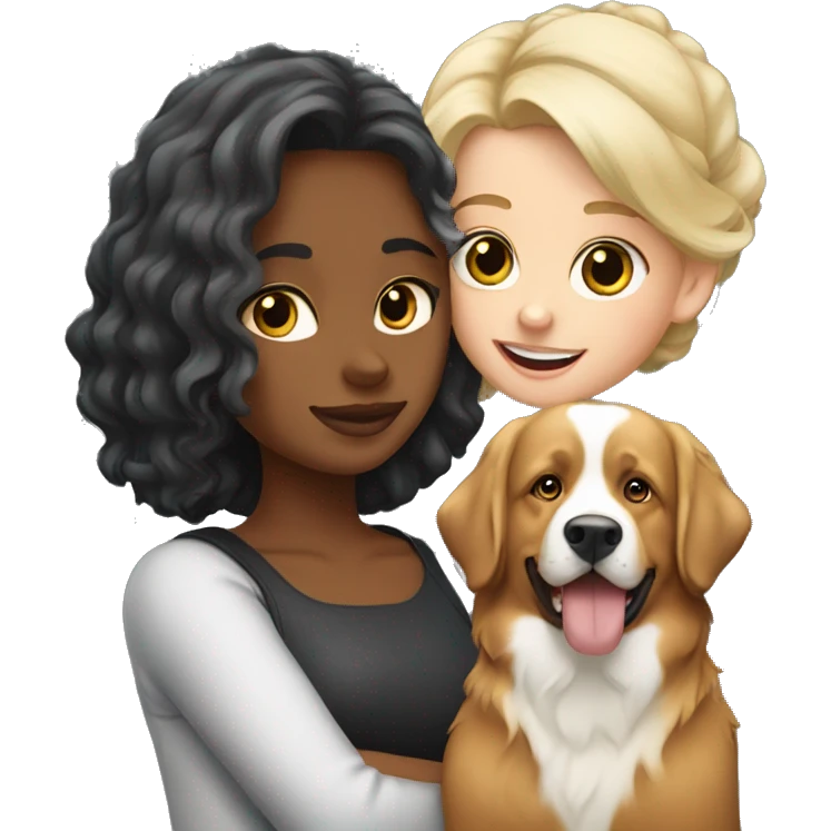 Blonde girl and bernese mountain dog emoji