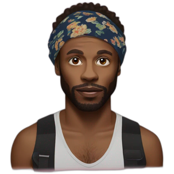 Jpegmafia wearing a bandana emoji