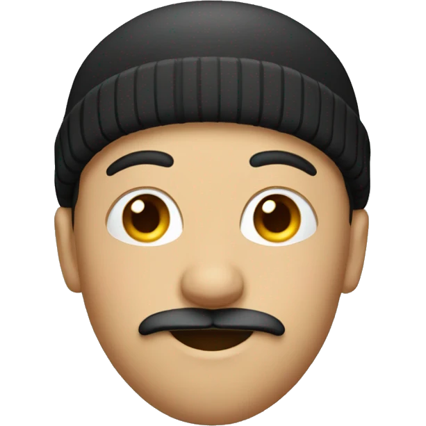 guy with moustache and goatee and beanie emoji